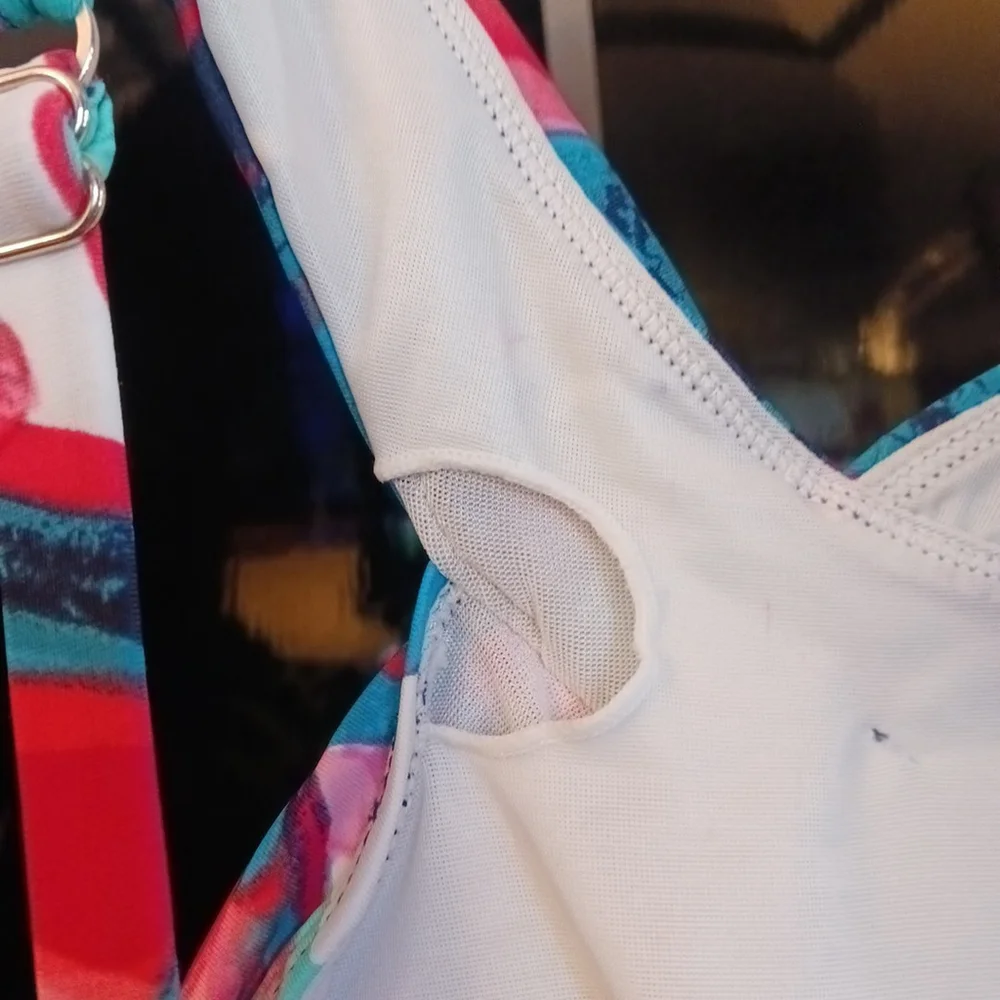 Coastal Blue One Piece Swimsuit 2X 20W-22W Abstract